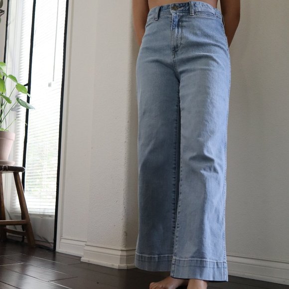 GAP Denim - High Rise Wide Leg Cropped Jeans